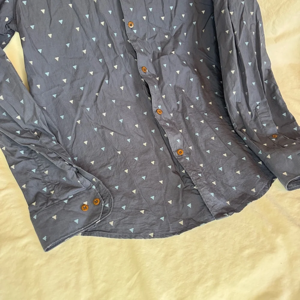 Ben Sherman Dark Blue Shirt with Triangle Design - Picture 3 of 5